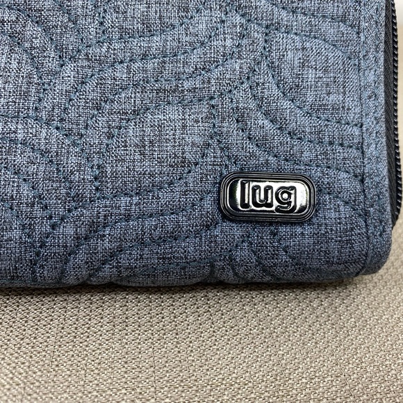 LUG RFID ZIP AROUND WALLET IN HEATHERED GRAY AND BLACK - Picture 3 of 9